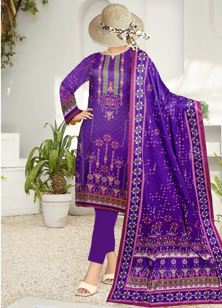 Safa Noor Digital Printed Lawn 3 Piece