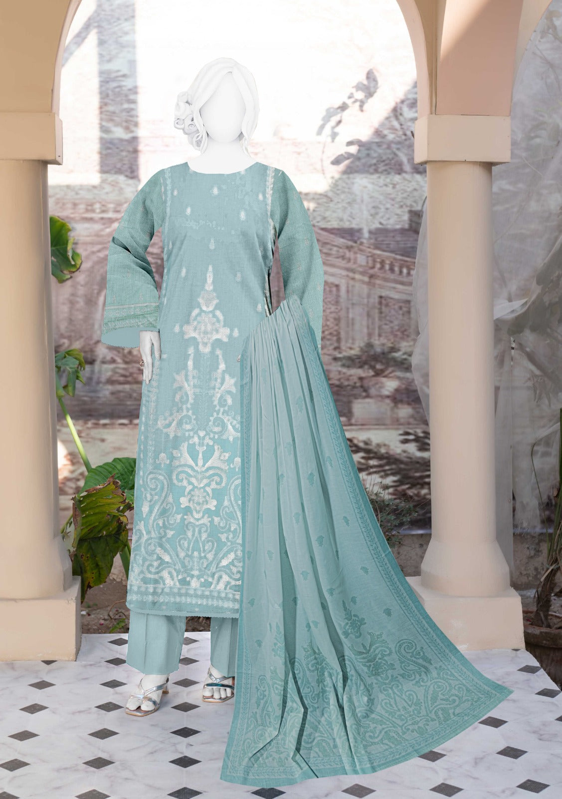 Safa Noor Digital Printed Lawn 3 Piece