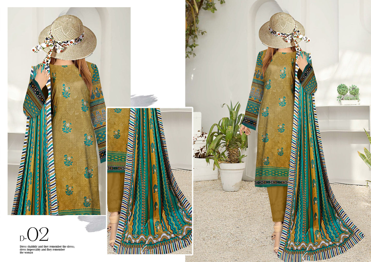 Safa Noor Digital Printed Lawn 3 Piece
