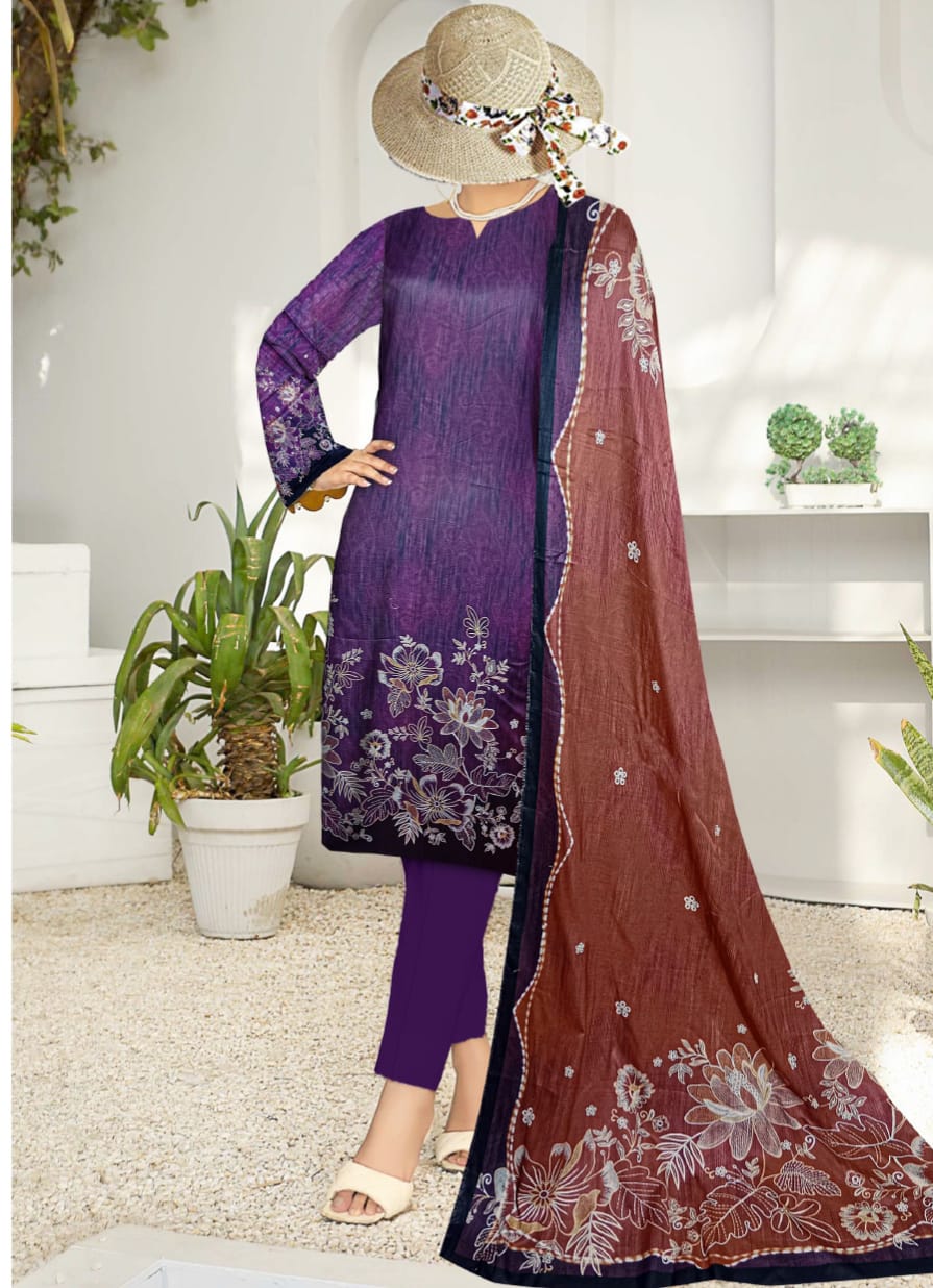 Safa Noor Digital Printed Lawn 3 Piece