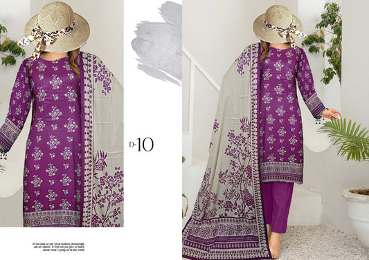 Safa Noor Digital Printed Lawn 3 Piece