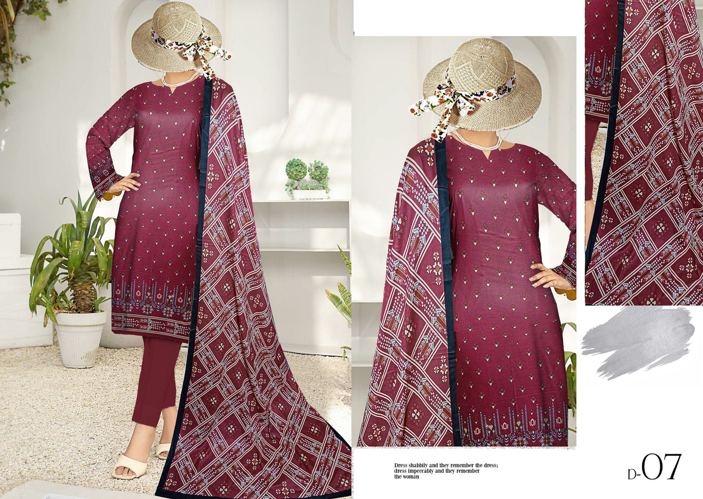 Safa Noor Digital Printed Lawn 3 Piece