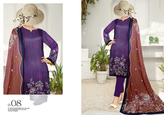 Safa Noor Digital Printed Lawn 3 Piece